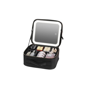 Bolsa cosmética com espelho LED